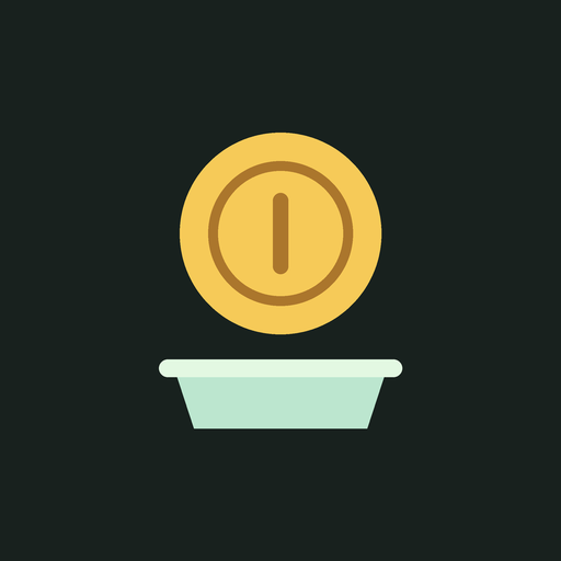 Coin Dodge's golden coin above a mint-green basket