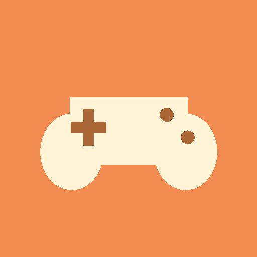 Deep Fried Pixels game's cream controller on an orange background